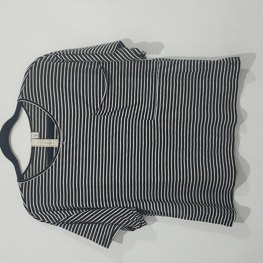 Robin- K Women's Short-Sleeve Stripe Blouse
